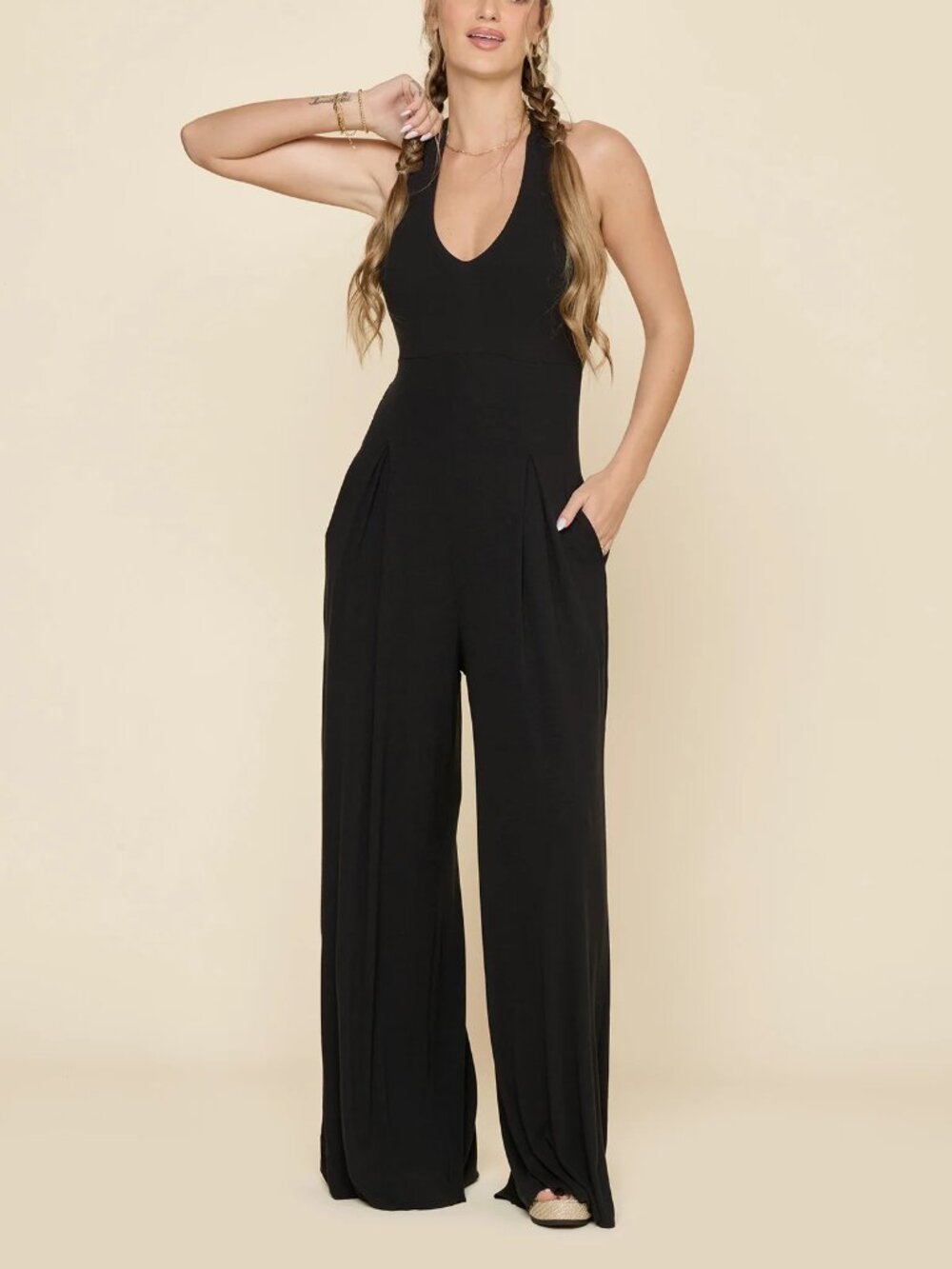 Popflex Halter Go With the Flow Jumpsuit